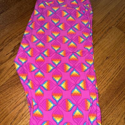 Lularoe TC Tall Curvy Fuchsia Bubblegum Pink Bright Neon Jeggings Leggings????224